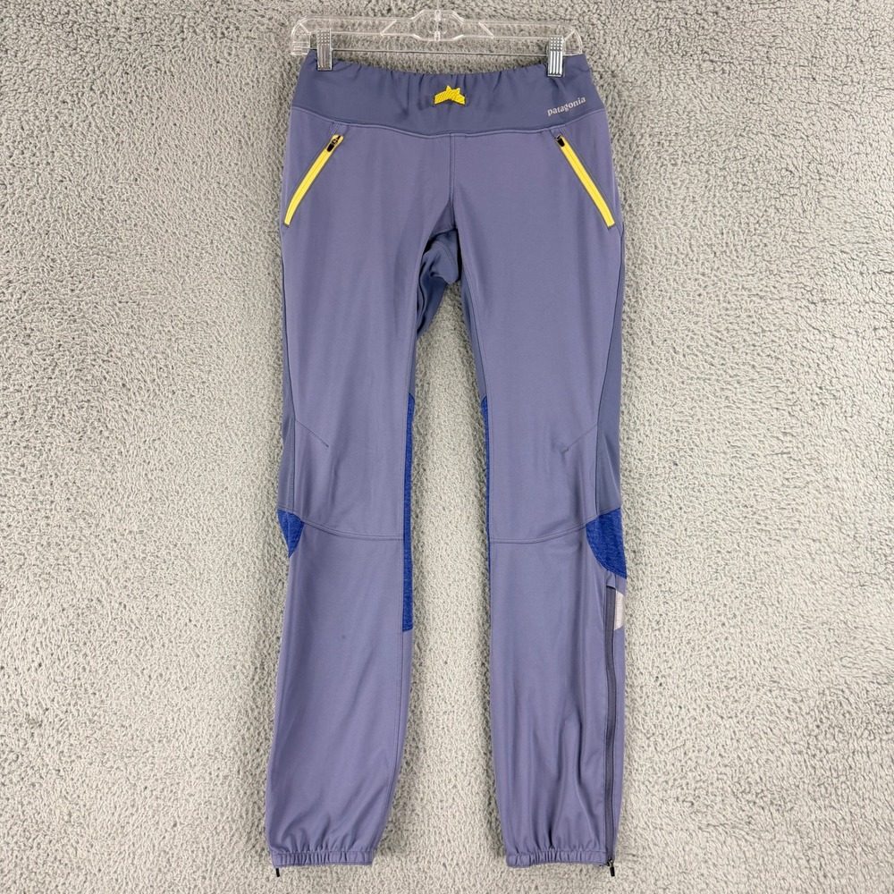 Patagonia Wind Shield Pant Womens Small Lupine Softshell Trail Running 24106 DWR
